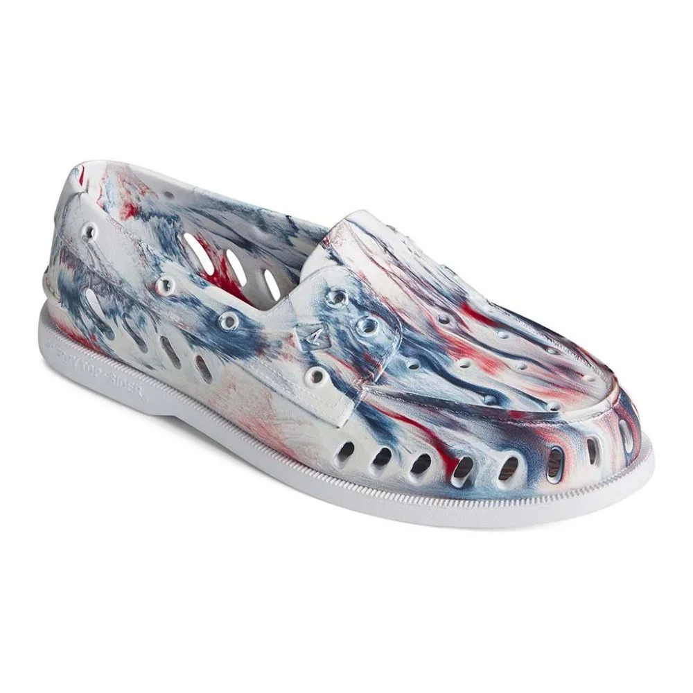 Sperry Top-Sider Marbled White A/O Float Boat Shoe - Men 12
